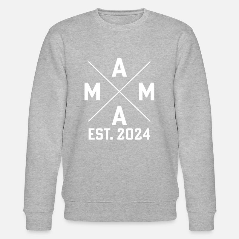 Mama est. 2024 - Stanley/Stella Unisex Bio-Sweatshirt CHANGER - Grau meliert