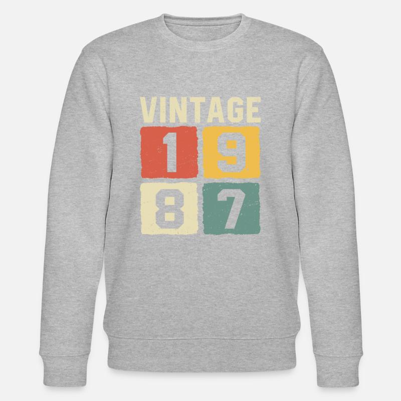 Millésime 1987 Né en 1987 - Sweat bio CHANGER Stanley/Stella Unisexe - gris chiné