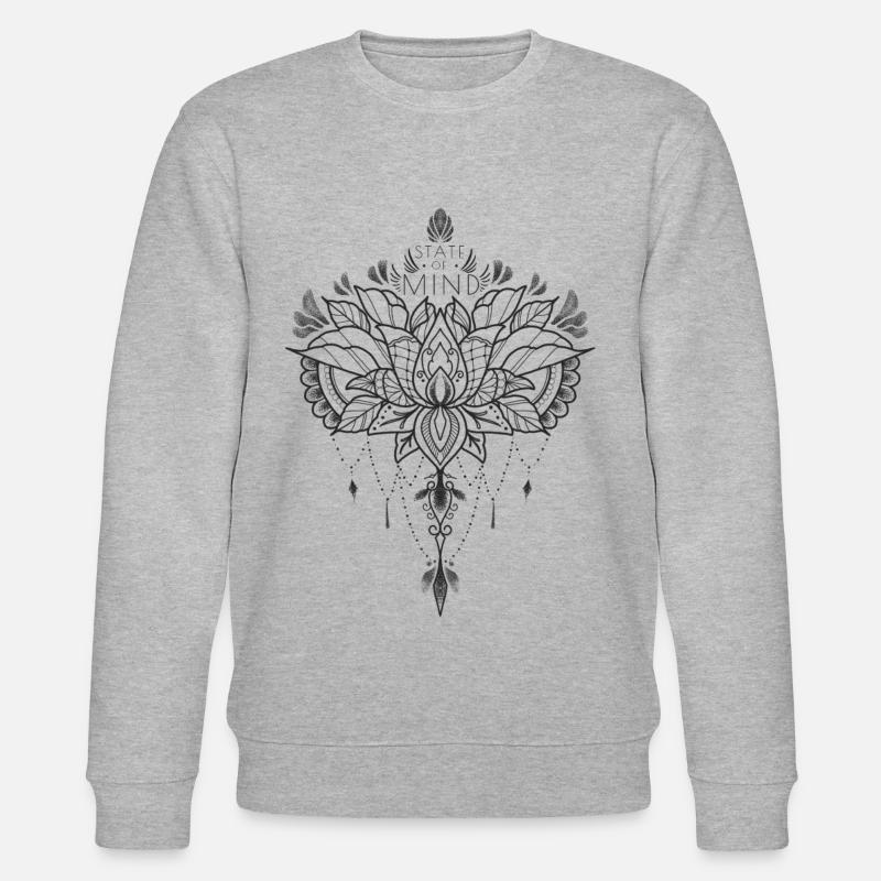 L O T U S MIND schwarz - Stanley/Stella Unisex Bio-Sweatshirt CHANGER  - Grau meliert