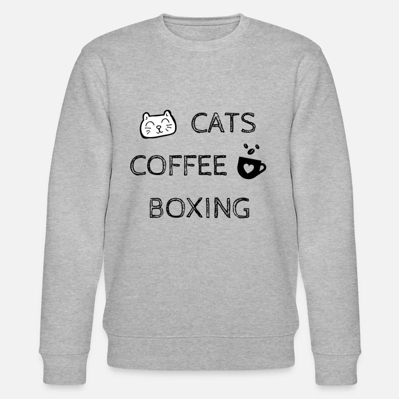 Katzen. Kaffee. Boxen - Stanley/Stella Unisex Bio-Sweatshirt CHANGER  - Grau meliert