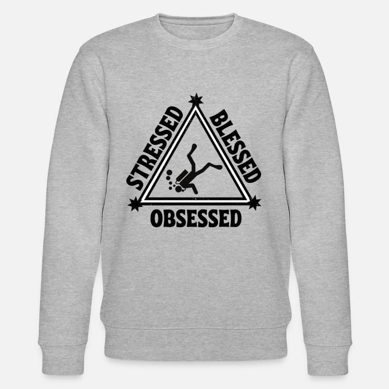 Tauchen: Gestresst. Selig. Besessen. - Stanley/Stella Unisex Bio-Sweatshirt CHANGER  - Grau meliert