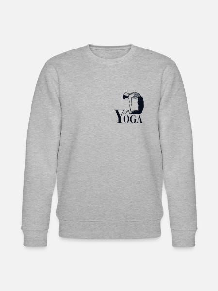 Yoga Logo Emblem Ashtanga Hatha Asanas Kundalini - Stanley/Stella CHANGER Unisex Organic Sweatshirt - heather grey
