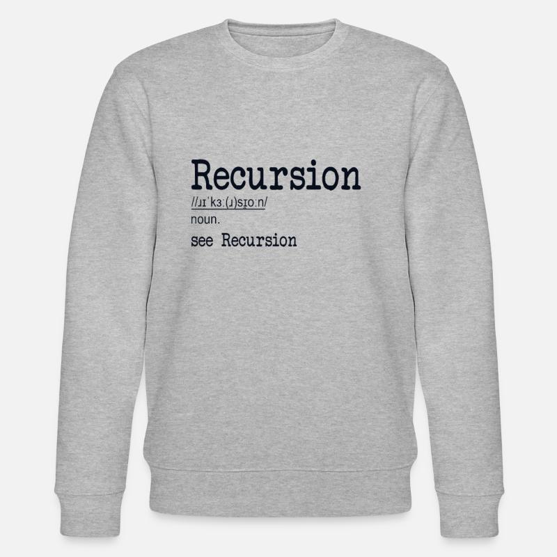 Recursion Definition Developer Coder Programmierer - Stanley/Stella Unisex Bio-Sweatshirt CHANGER  - Grau meliert