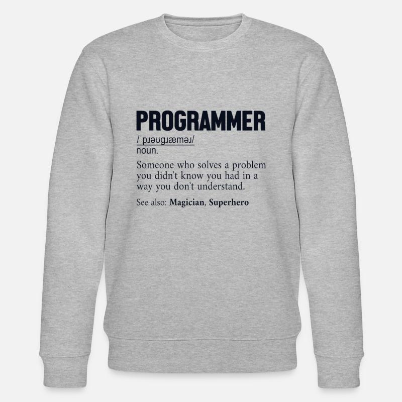 Programmer Definition Softwareentwickler Coder - Stanley/Stella Unisex Bio-Sweatshirt CHANGER  - Grau meliert
