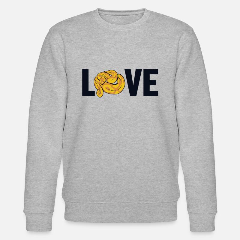 Love Schuppenkriechtiere Python Schlange Banana - Stanley/Stella Unisex Bio-Sweatshirt CHANGER  - Grau meliert