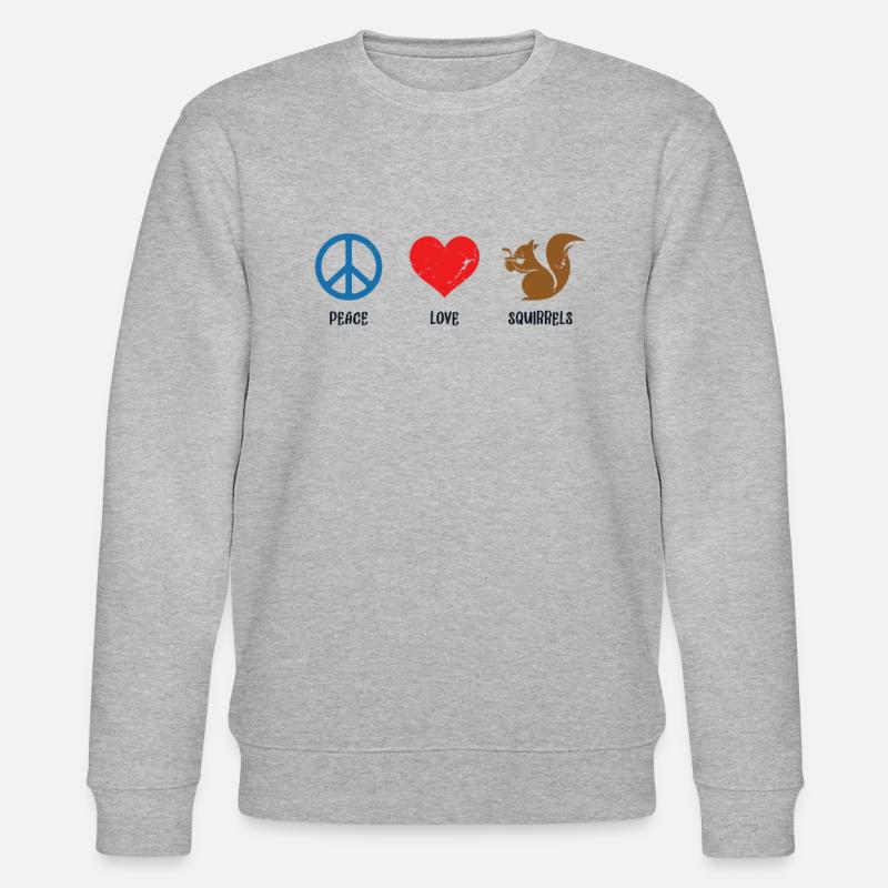 Peace Love Squirrels Squirrel Fuchshörnchen - Stanley/Stella Unisex Bio-Sweatshirt CHANGER - Grau meliert