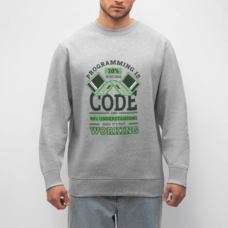 Programming 10% Writing 90% Not Working Coder Stanley/Stella Unisex Bio-Sweatshirt CHANGER 