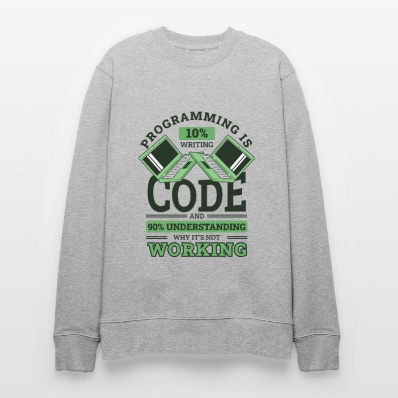 Programming 10% Writing 90% Not Working Coder Stanley/Stella Unisex Bio-Sweatshirt CHANGER 