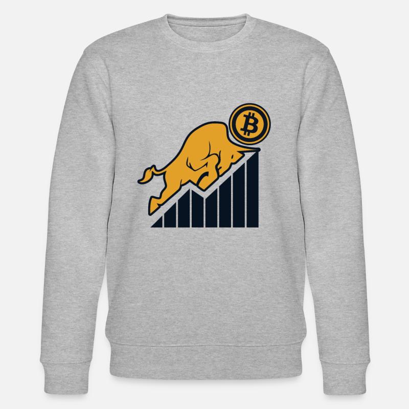 Blockchain Crypto Kryptowährung Crypto Trader - Stanley/Stella Unisex Bio-Sweatshirt CHANGER  - Grau meliert