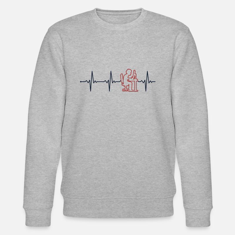 Programmer, Heartbeat, Software Developer, Coder - Stanley/Stella CHANGER Unisex Organic Sweatshirt - heather grey