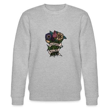 Feministin Killjoy - Stanley/Stella Unisex Bio-Sweatshirt CHANGER  - Grau meliert - Vorne - Nik (191cm) & Marisol (170cm)