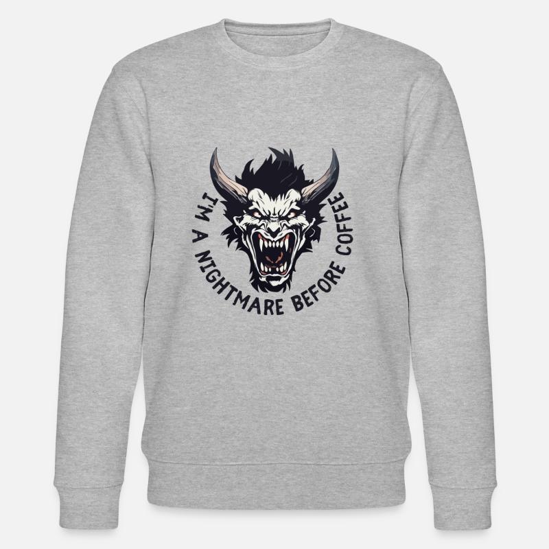 Nightmare before Coffee - Stanley/Stella Unisex Bio-Sweatshirt CHANGER  - Grau meliert