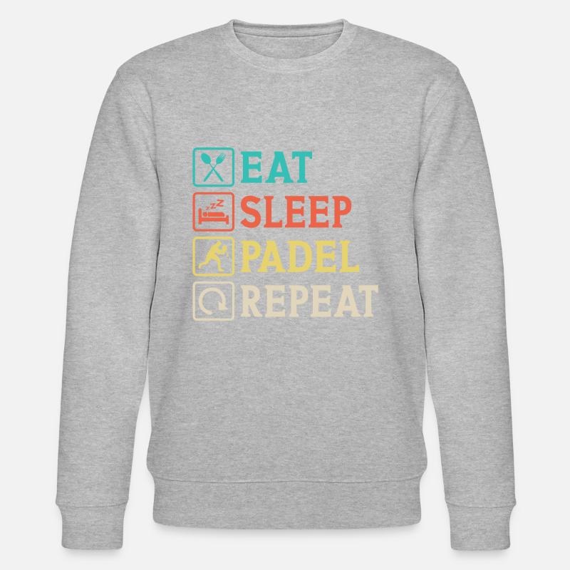 Eat Sleep Padel Repeat - Stanley/Stella Unisex Bio-Sweatshirt CHANGER  - Grau meliert