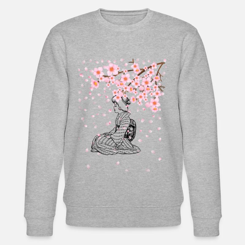 Geischa unter dem Kirschenbaum - Stanley/Stella Unisex Bio-Sweatshirt CHANGER  - Grau meliert