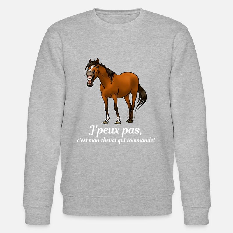 Mon cheval commande (blanc) - Sweat bio CHANGER Stanley/Stella Unisexe - gris chiné