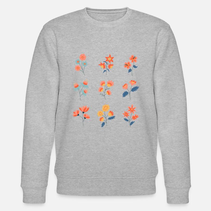 Wildblumen Botanik Blumen - Stanley/Stella Unisex Bio-Sweatshirt CHANGER - Grau meliert