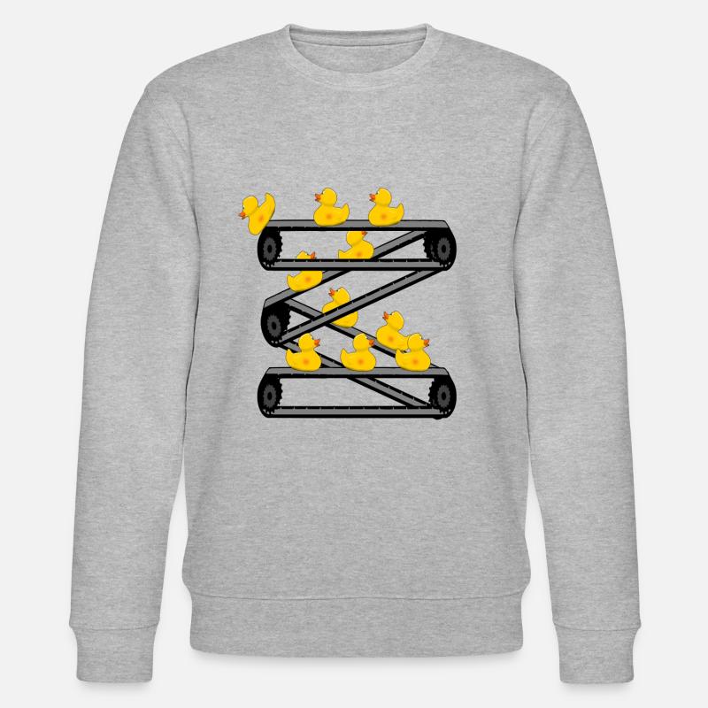 Gummiente Quitscheente Förderband Comic - Stanley/Stella Unisex Bio-Sweatshirt CHANGER  - Grau meliert