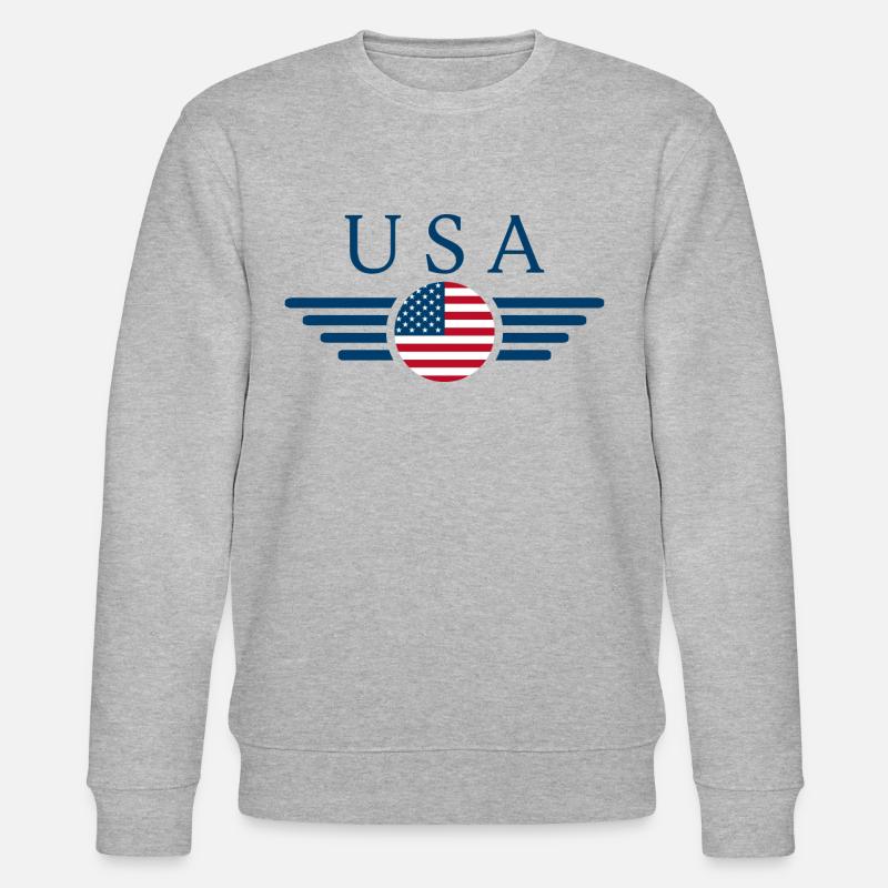 Drapeau des États-Unis - Sweat bio CHANGER Stanley/Stella Unisexe - gris chiné