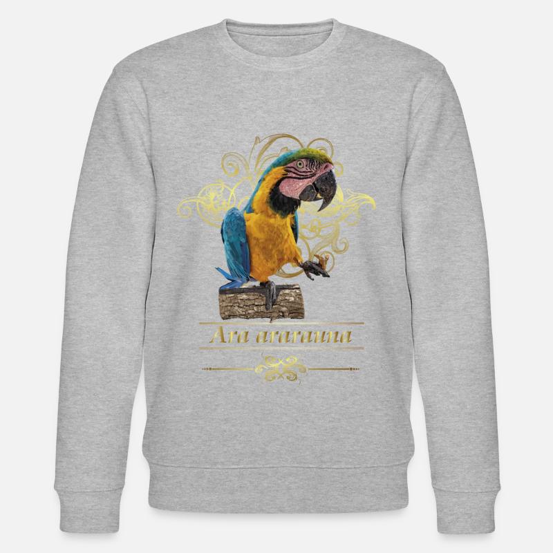 Der blau-gelbe Ara - Stanley/Stella Unisex Bio-Sweatshirt CHANGER  - Grau meliert