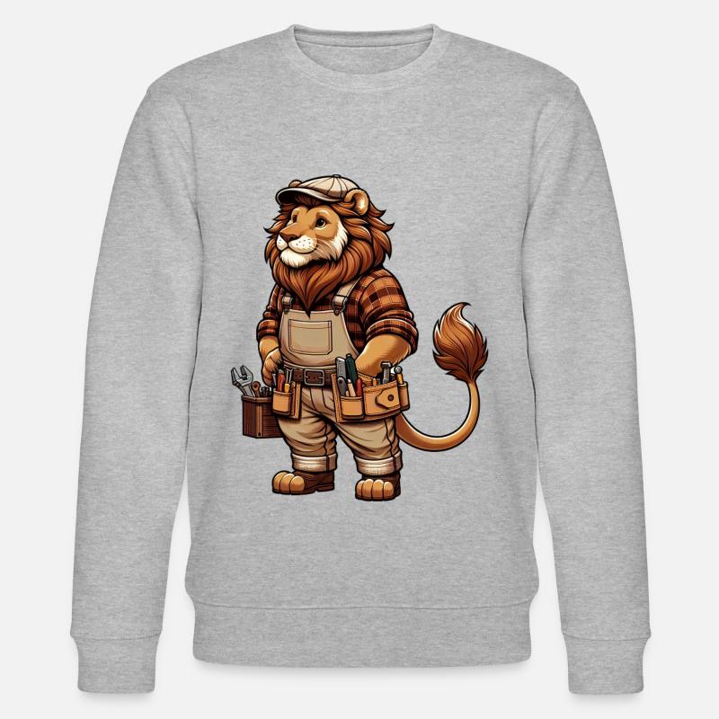 Artisan Lion mignon - Sweat bio CHANGER Stanley/Stella Unisexe - gris chiné