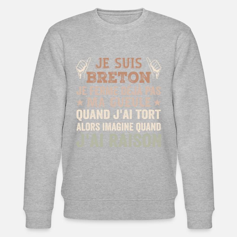 Ich bin Bretone - Stanley/Stella Unisex Bio-Sweatshirt CHANGER  - Grau meliert