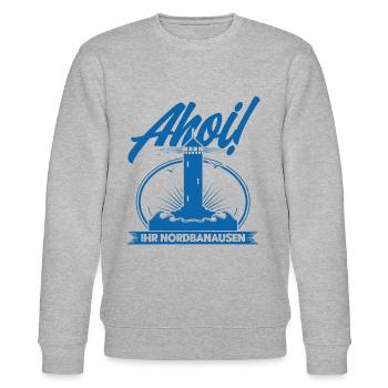 Norddeutsch Norden Nordsee Zitate Heimat Geschenk - Stanley/Stella Unisex Bio-Sweatshirt CHANGER  - Grau meliert - Vorne - Nik (191cm) & Marisol (170cm)