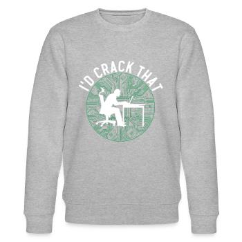 Network Security Specialist Gift - Stanley/Stella CHANGER Unisex Organic Sweatshirt - heather grey - Front - Nik (191cm) & Marisol (170cm)