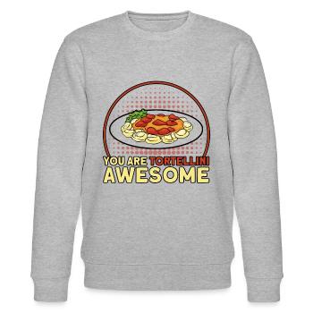 Noodles Noodle Lover Lasagna Spaghetti Gift - Stanley/Stella CHANGER Unisex Organic Sweatshirt - heather grey - Front - Nik (191cm) & Marisol (170cm)
