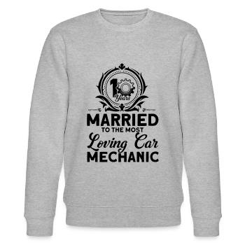 Rose Wedding 10 Years Marriage Gift - Stanley/Stella CHANGER Unisex Organic Sweatshirt - heather grey - Front - Nik (191cm) & Marisol (170cm)