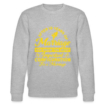 Rose Wedding After 10 Years of Marriage Gift - Stanley/Stella CHANGER Unisex Organic Sweatshirt - heather grey - Front - Nik (191cm) & Marisol (170cm)
