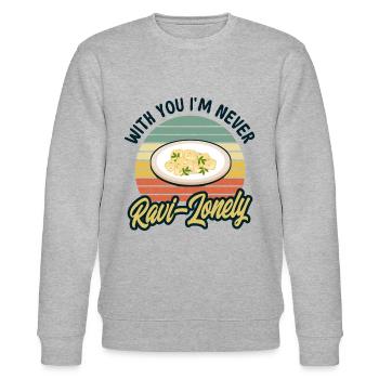 Nudeln Nudel Liebhaber Ravioli Geschenk - Stanley/Stella Unisex Bio-Sweatshirt CHANGER  - Grau meliert - Vorne - Nik (191cm) & Marisol (170cm)