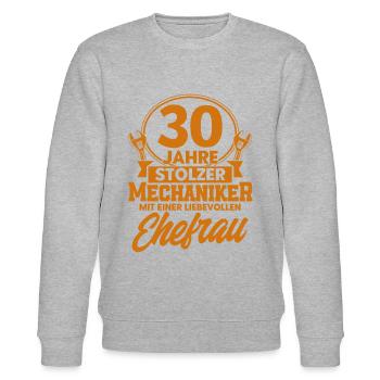 Perlenhochzeit Ehepaar 30. Hochzeitstag Geschenk - Stanley/Stella Unisex Bio-Sweatshirt CHANGER  - Grau meliert - Vorne - Nik (191cm) & Marisol (170cm)