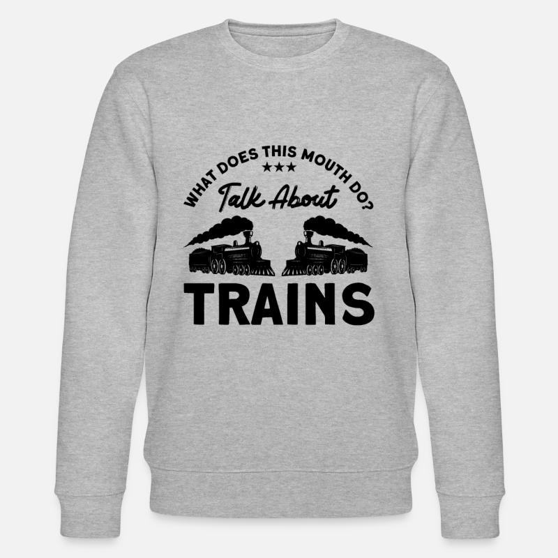 Modellbahn Zug Lokomotiven Geschenk - Stanley/Stella Unisex Bio-Sweatshirt CHANGER  - Grau meliert
