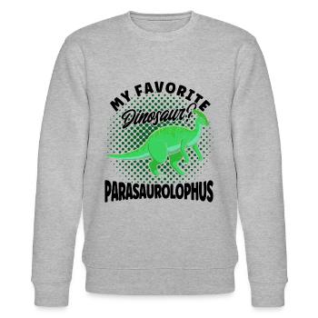 Parasaurolophus Dinosaurier Liebhaber Geschenk - Stanley/Stella Unisex Bio-Sweatshirt CHANGER  - Grau meliert - Vorne - Nik (191cm) & Marisol (170cm)