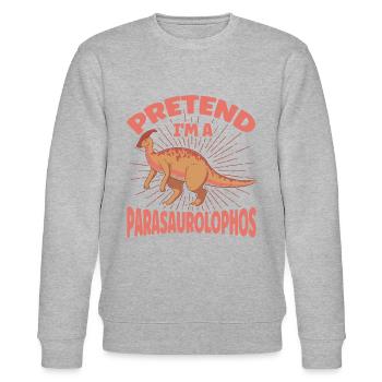 Parasaurolophus Dinosaurier Liebhaber Geschenk - Stanley/Stella Unisex Bio-Sweatshirt CHANGER  - Grau meliert - Vorne - Nik (191cm) & Marisol (170cm)