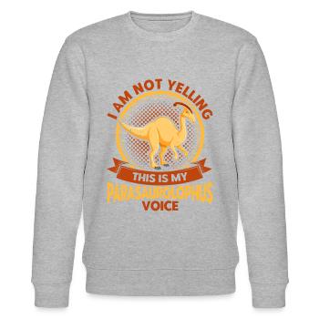 Parasaurolophus Dinosaurier Liebhaber Geschenk - Stanley/Stella Unisex Bio-Sweatshirt CHANGER  - Grau meliert - Vorne - Nik (191cm) & Marisol (170cm)
