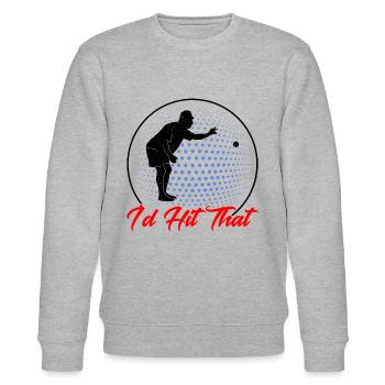 Boules game I would meet the gift - Stanley/Stella CHANGER Unisex Organic Sweatshirt - heather grey - Front - Nik (191cm) & Marisol (170cm)