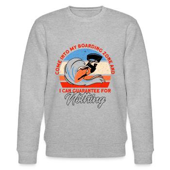 Kiteboarder Kitesurfer Kiten Kiteboard Cadeau - Sweat bio CHANGER Stanley/Stella Unisexe - gris chiné - Devant - Nik (191cm) & Marisol (170cm)