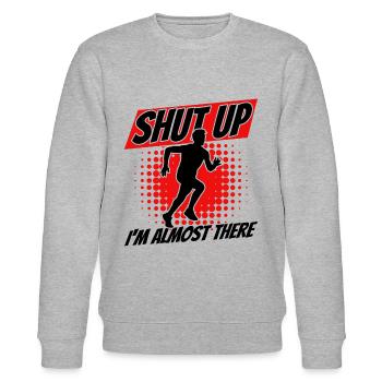 Joggen Laufen Läufer Geschenk - Stanley/Stella Unisex Bio-Sweatshirt CHANGER  - Grau meliert - Vorne - Nik (191cm) & Marisol (170cm)