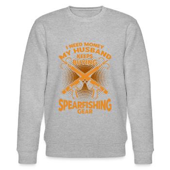 Speerfischen Freitaucher Speerfischer Fischer - Stanley/Stella Unisex Bio-Sweatshirt CHANGER  - Grau meliert - Vorne - Nik (191cm) & Marisol (170cm)