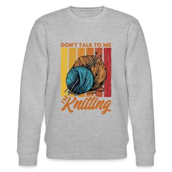Garn stricken Stricken Stricken Liebhaber Geschenk - Stanley/Stella Unisex Bio-Sweatshirt CHANGER  - Grau meliert - Vorne - Nik (191cm) & Marisol (170cm)
