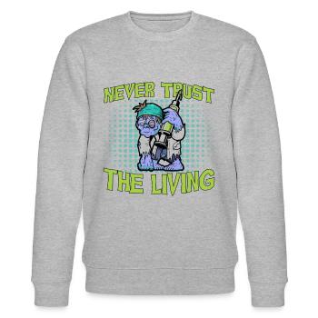 Horror Halloween Die Lebenden Gruselig - Stanley/Stella Unisex Bio-Sweatshirt CHANGER  - Grau meliert - Vorne - Nik (191cm) & Marisol (170cm)