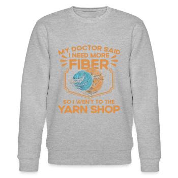 Yarn Knitting Knitting Fabric Knitting Gift - Stanley/Stella CHANGER Unisex Organic Sweatshirt - heather grey - Front - Nik (191cm) & Marisol (170cm)