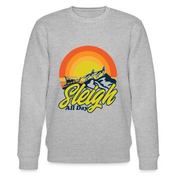 Sled Dog Racing Sledding Dog Sleds - Stanley/Stella CHANGER Unisex Organic Sweatshirt - heather grey - Front - Nik (191cm) & Marisol (170cm)