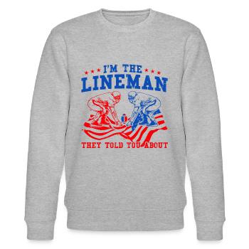 American Football American Football Mannschaft Foo - Stanley/Stella Unisex Bio-Sweatshirt CHANGER  - Grau meliert - Vorne - Nik (191cm) & Marisol (170cm)