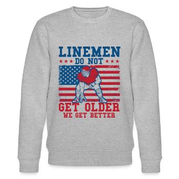 Football Spieler American Football Mannschaft Foot - Stanley/Stella Unisex Bio-Sweatshirt CHANGER  - Grau meliert - Vorne - Nik (191cm) & Marisol (170cm)