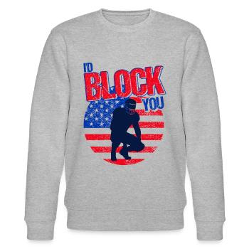 American Football Football Spieler American Footba - Stanley/Stella Unisex Bio-Sweatshirt CHANGER  - Grau meliert - Vorne - Nik (191cm) & Marisol (170cm)