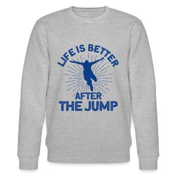 Extremsport Bungee Springer Bungee Sprung Geschenk - Stanley/Stella Unisex Bio-Sweatshirt CHANGER  - Grau meliert - Vorne - Nik (191cm) & Marisol (170cm)