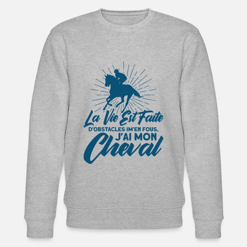 Cadeau de cavalier d’équitation - Sweat bio CHANGER Stanley/Stella Unisexe - gris chiné
