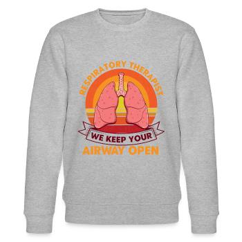 Respirotär Therapeut Intensivpflege Pulmonologie G - Stanley/Stella Unisex Bio-Sweatshirt CHANGER  - Grau meliert - Vorne - Nik (191cm) & Marisol (170cm)